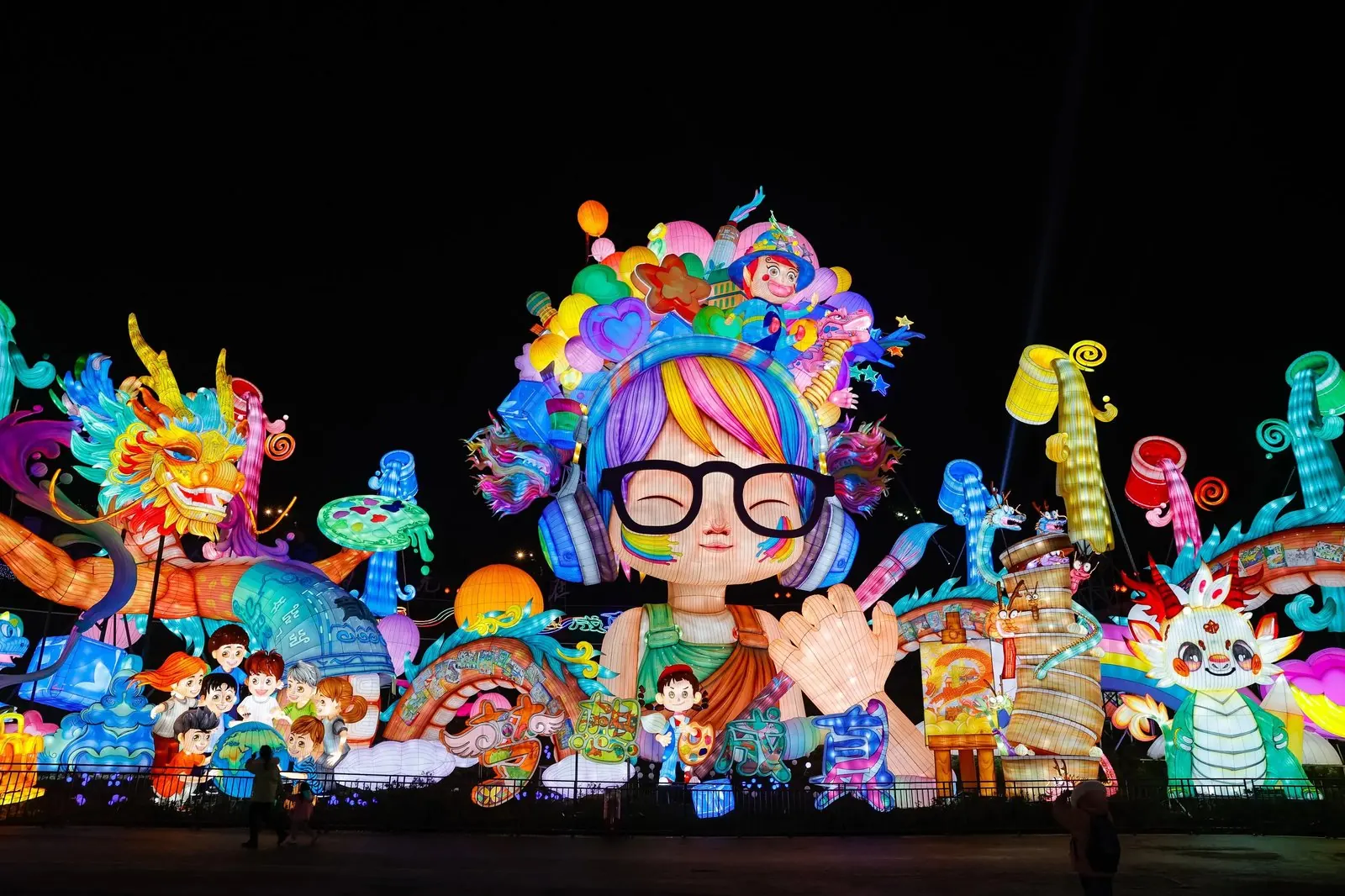 Giant lantern display at a festival