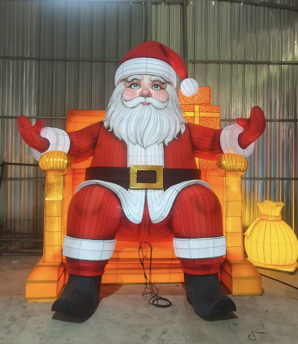 Large illuminated Santa figure, an example of a build that follows the full production calendar