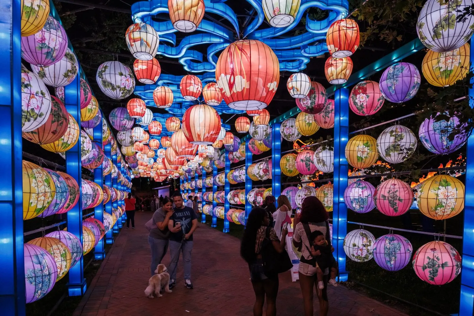Palace lantern corridor with painted lanterns