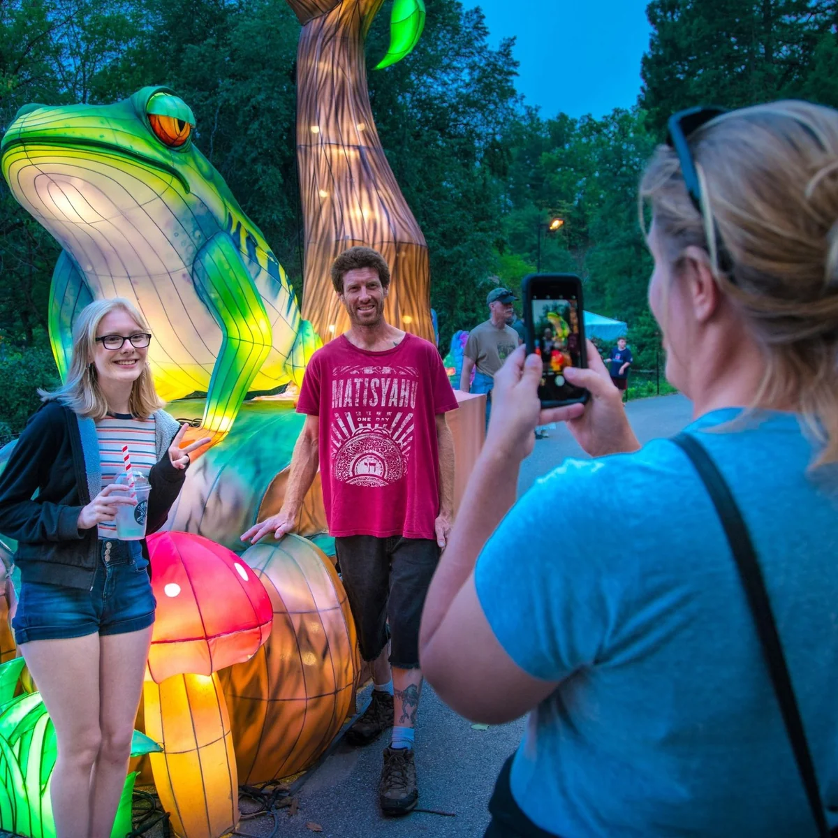 Giant frog lantern at an immersive light experience