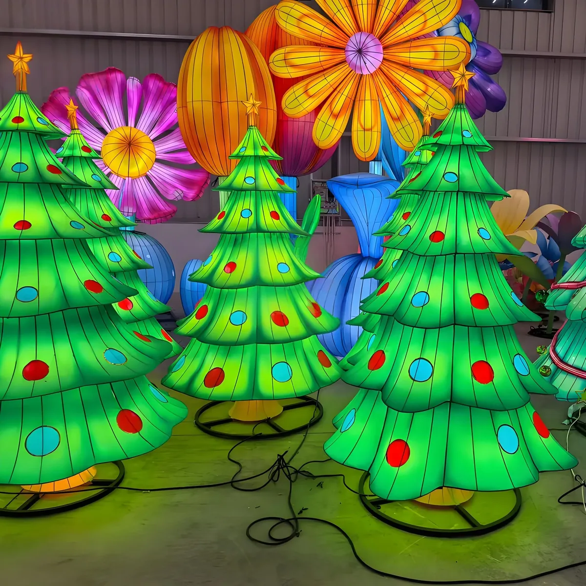 Lantern display with trees